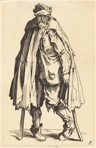 Beggar with Crutches and Sack, by French 17th Century