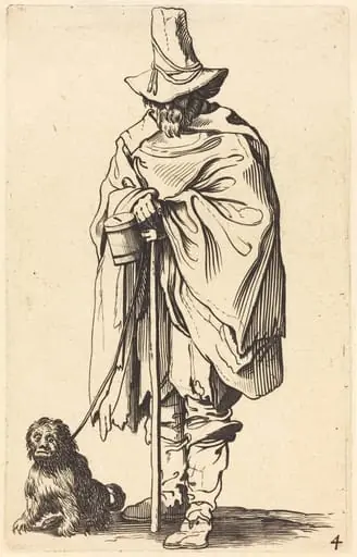 Beggar with Dog, by French 17th Century