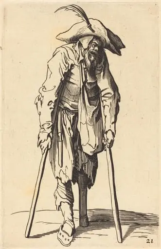 Beggar with Wooden Leg, by French 17th Century