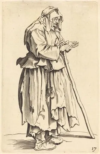 Beggar Woman Receiving Charity, by French 17th Century