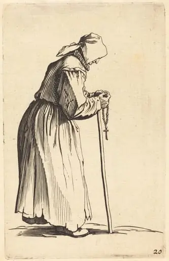 Beggar Woman with Rosary, by French 17th Century