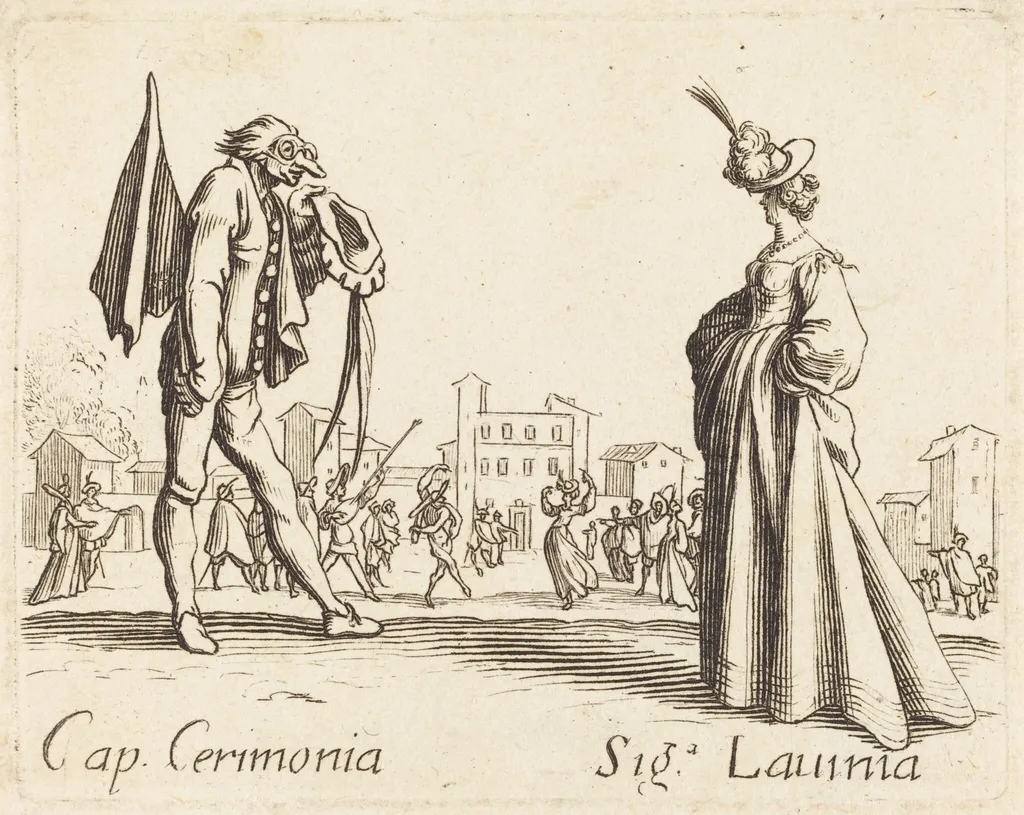 Cap. Cerimonia and Siga. Lavinia, by French 17th Century, ink, 1622