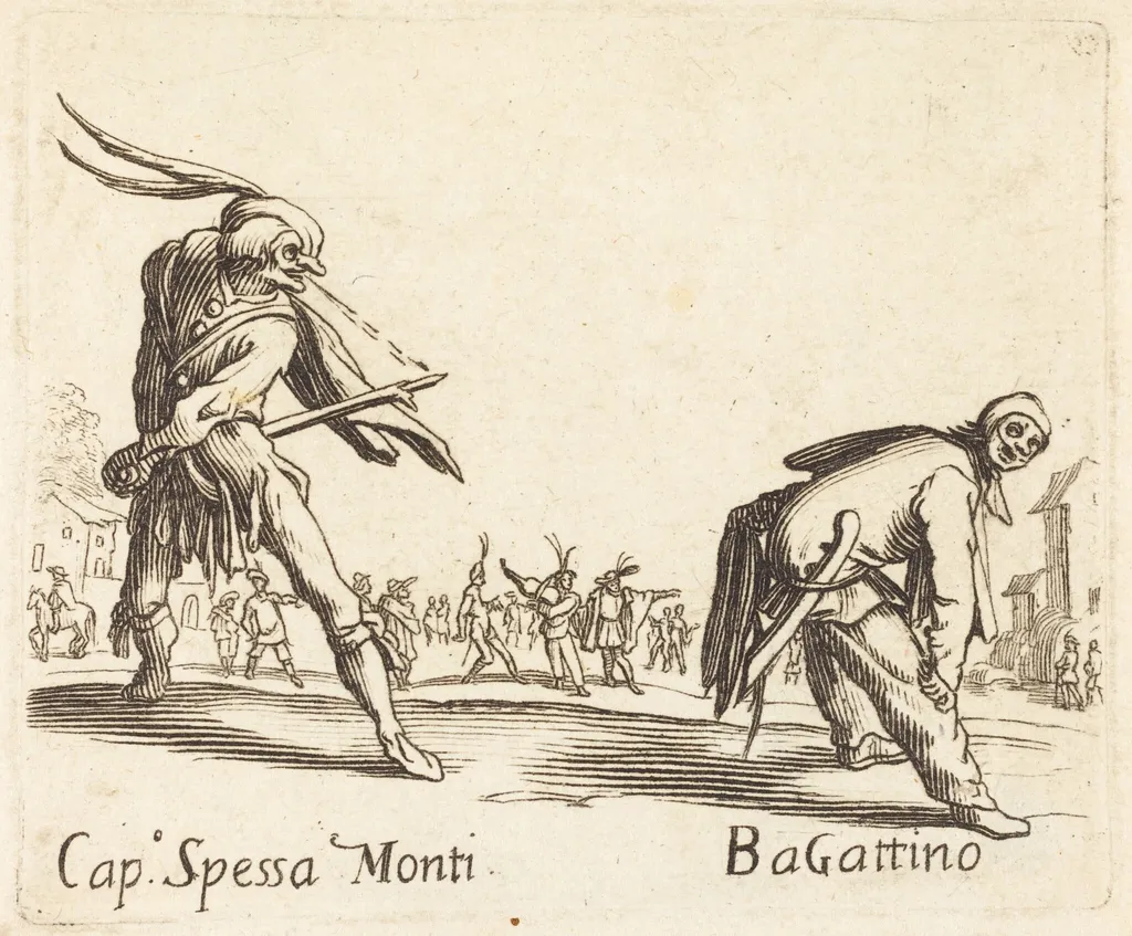 Cap. Spessa Monti and Bagattino, by French 17th Century, ink, 1622