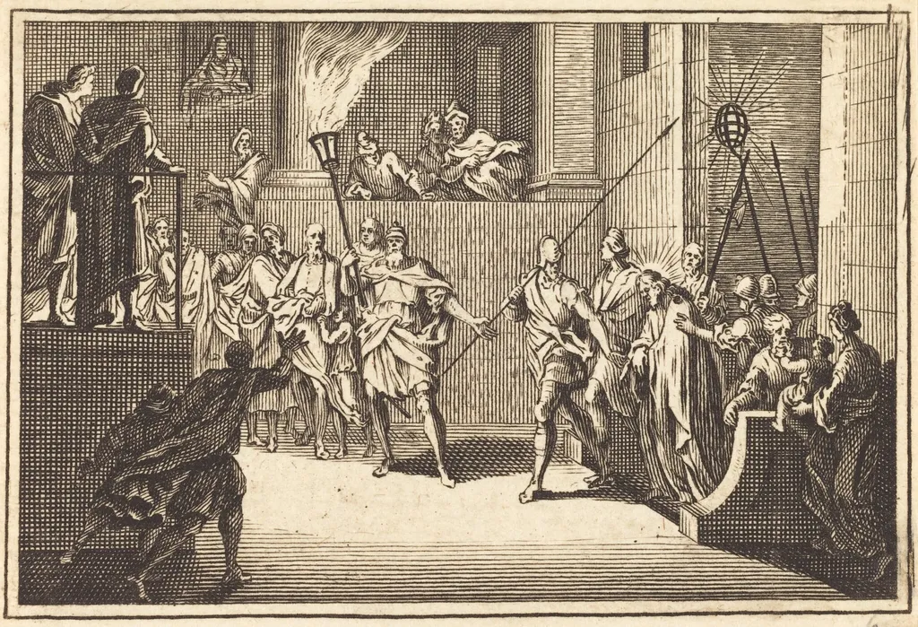 Christ before Annas, by French 17th Century, ink, 1650