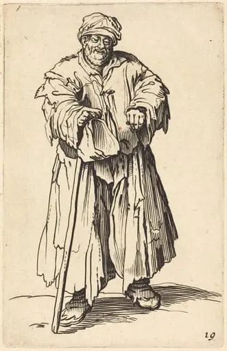 Fat Beggar with Eyes Cast Down, by French 17th Century