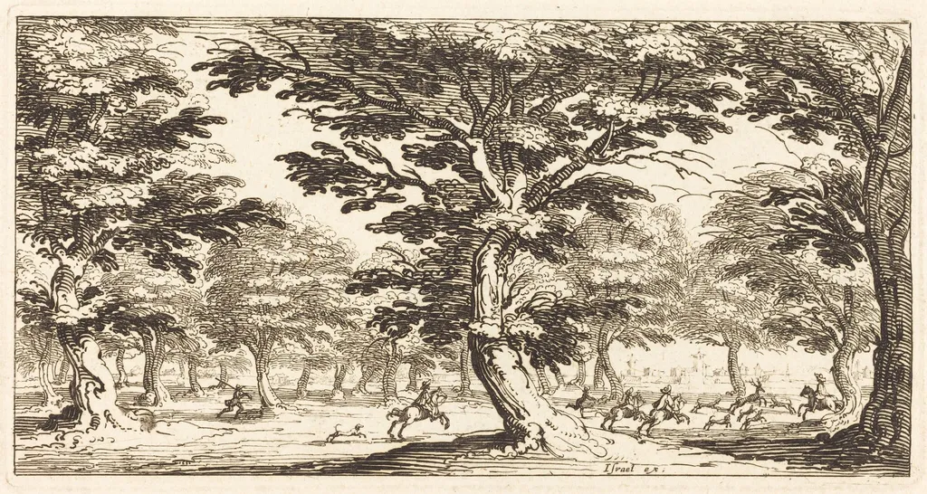 Landscape, by French 17th Century, ink, 1635