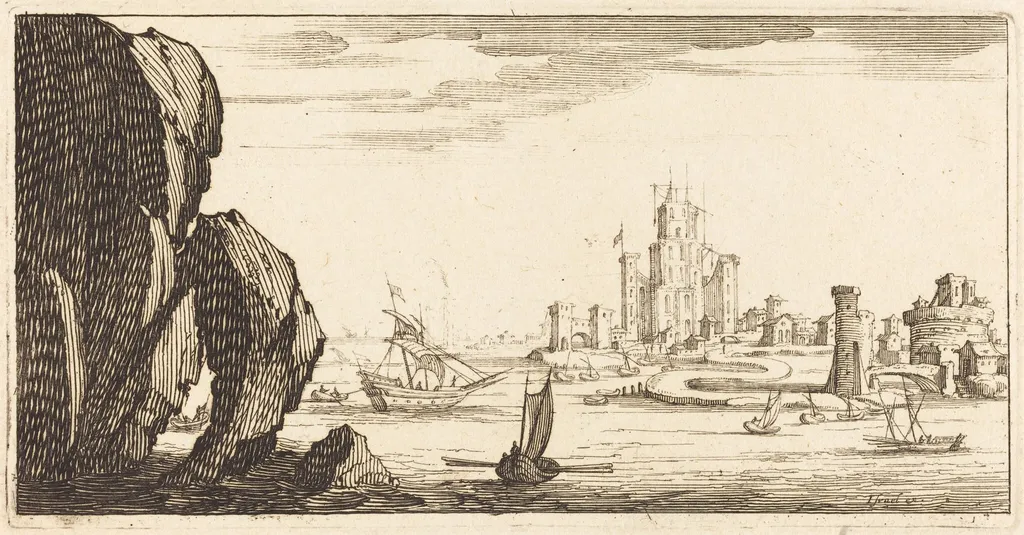 Landscape, by French 17th Century, ink, 1635
