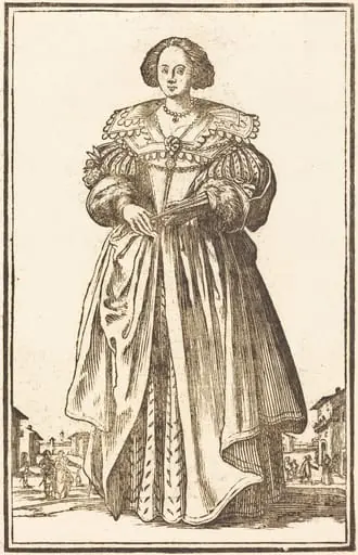 Noble Woman with Fan, by French 17th Century