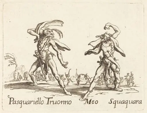 Pasquariello Truonno and Meo Squaquara, by French 17th Century