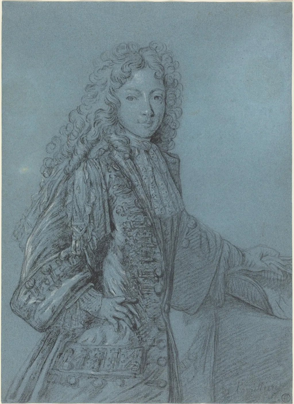 Portrait of a Boy, by French 17th Century, chalk, 1601