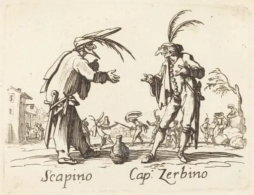 Scapino and Cap. Zerbino, by French 17th Century