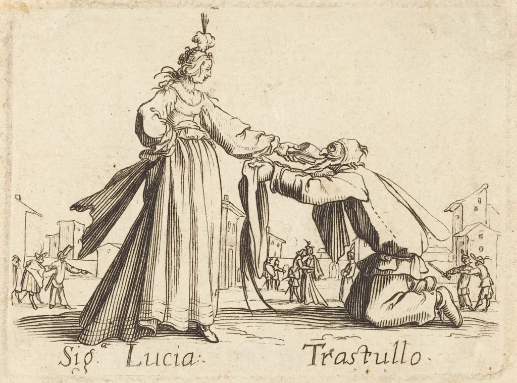 Signa. Lucia and Trastullo, by French 17th Century, ink, 1622