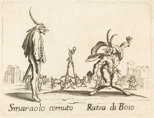 Smaralo Cornuto and Ratsa di Boio, by French 17th Century