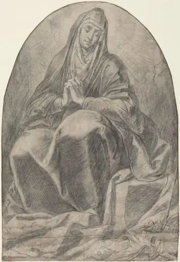 The Grieving Virgin Contemplating Instruments of the Passion, by French 17th Century