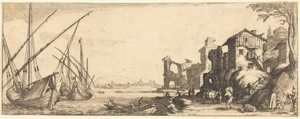 The Small Port, by French 17th Century, ink, 1634