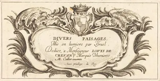 Title Page for "Various Landscapes", by French 17th Century