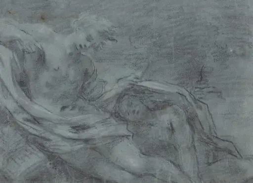 Two Reclining Figures [verso], by French 17th Century