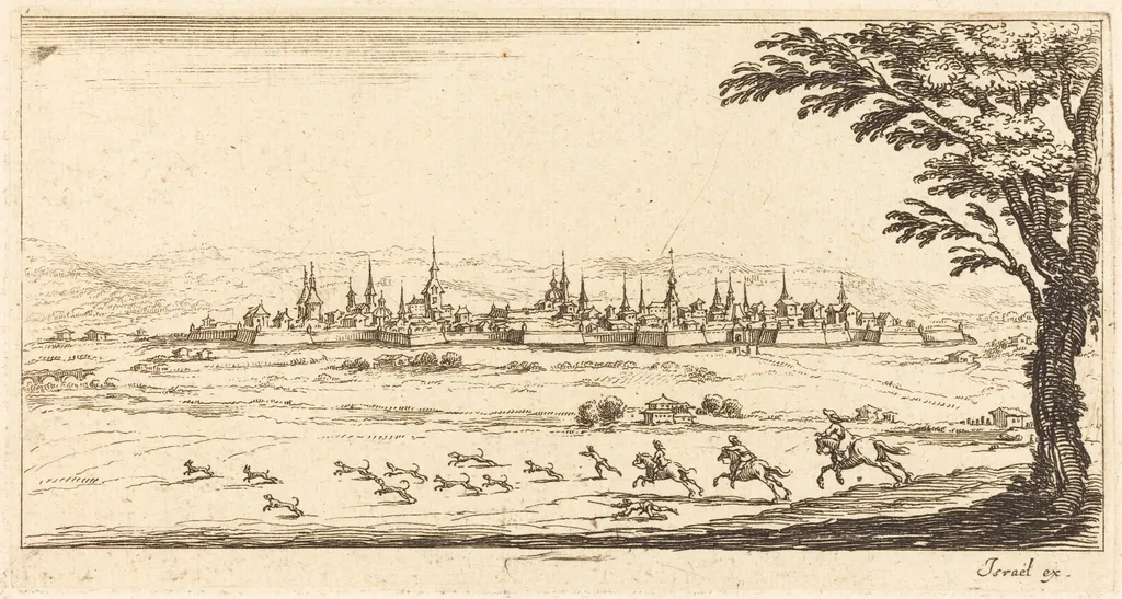 View of Nancy, by French 17th Century, ink, 1635