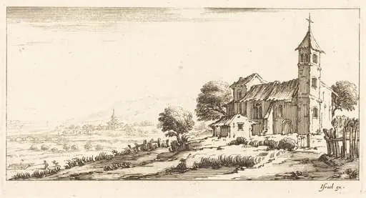 Village Church, by French 17th Century
