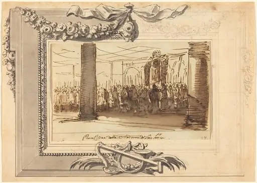 A Procession of the Madonna di San Luca, by French 18th Century