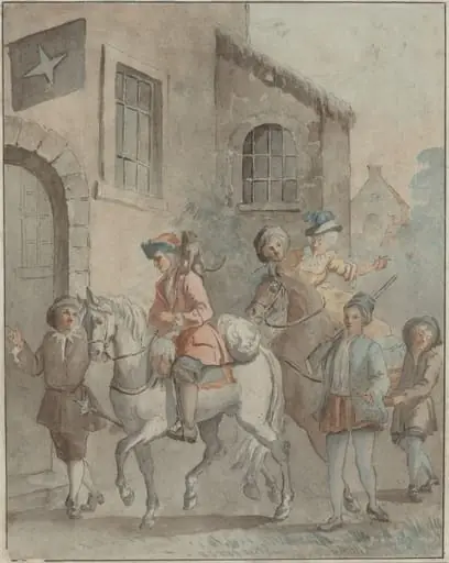 Arrival at an Inn, by French 18th Century