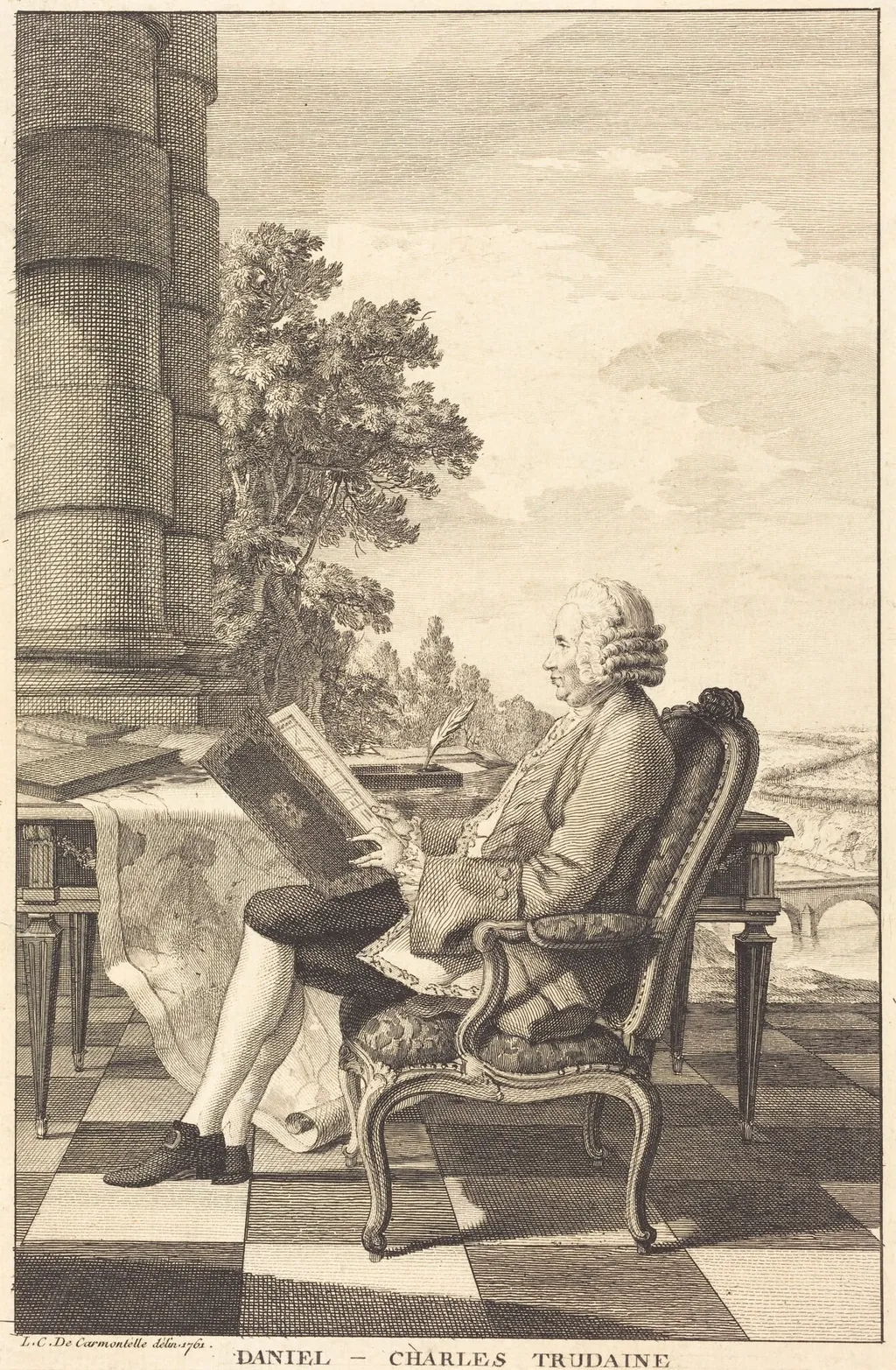 Daniel-Charles Trudaine, by French 18th Century, ink, 1761