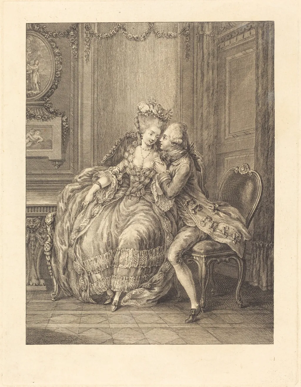 L'amant pressant, by French 18th Century, ink, 1750