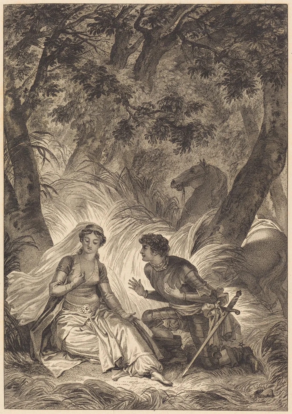 La fiancee du roi de Garbe: La chevalier, by French 18th Century, ink, 1750