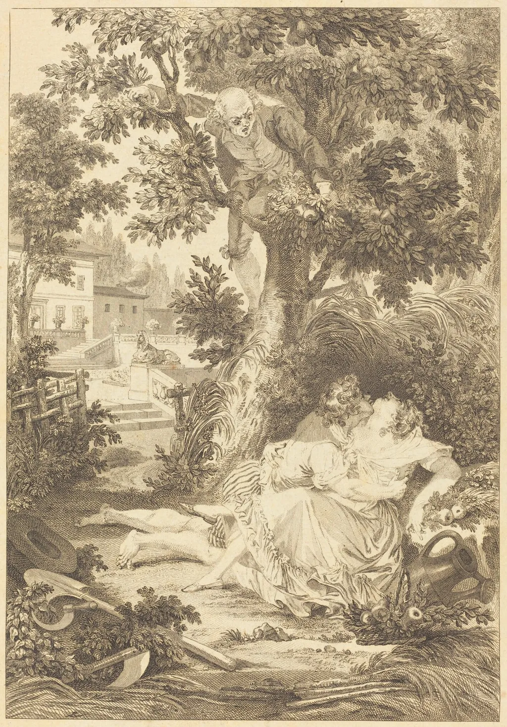 La gageure des trois commeres: Le poirier, by French 18th Century, ink, 1750