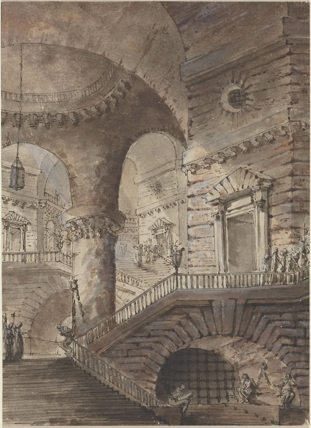 Roman Prison, by French 18th Century, ink, 1701