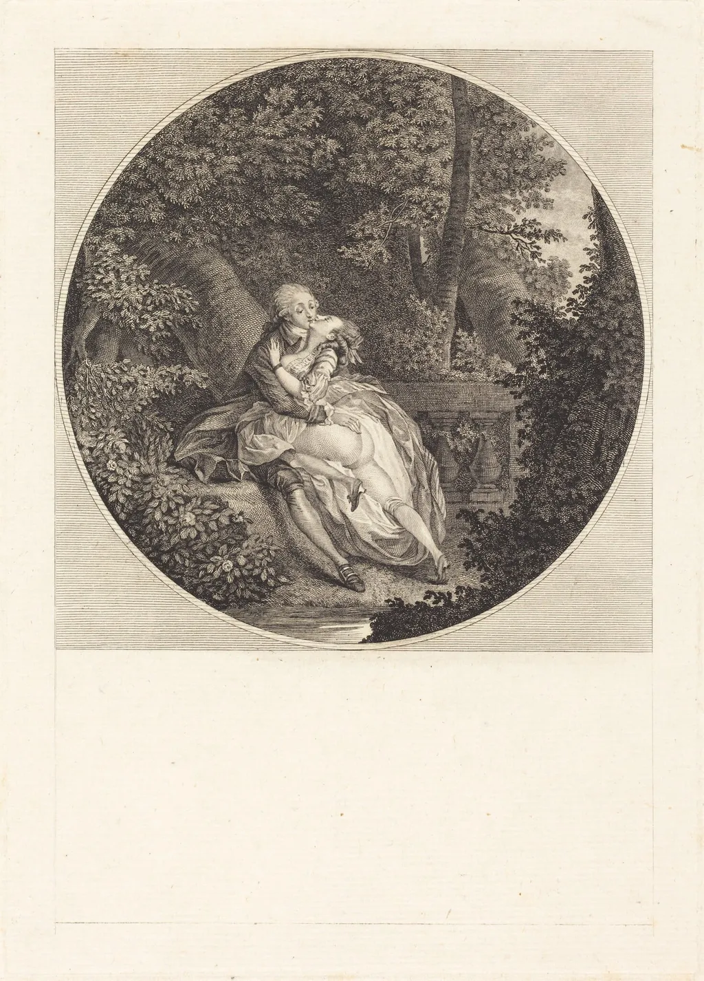 The Green Plot, by French 18th Century, ink, 1750