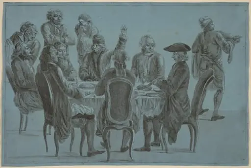 The Philosophers' Meal, by French 18th Century
