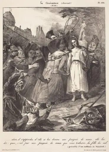 ...alors, il s'approcha d'elle: Parody of van Dyck's Betrayal of Christ, by French 19th Century