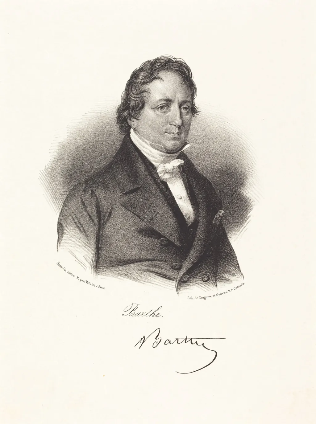 Barthe, by French 19th Century, ink, 1850