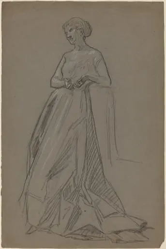Standing Woman Leaning on Her Elbow, by French 19th Century