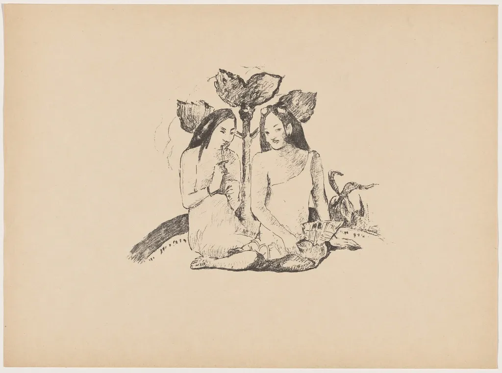 Tahiti, by French 19th Century, ink, 1895