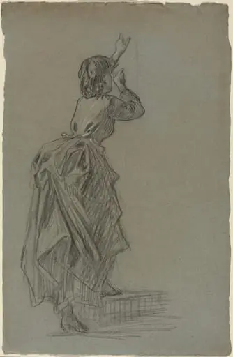 Young Woman Climbing a Step, by French 19th Century