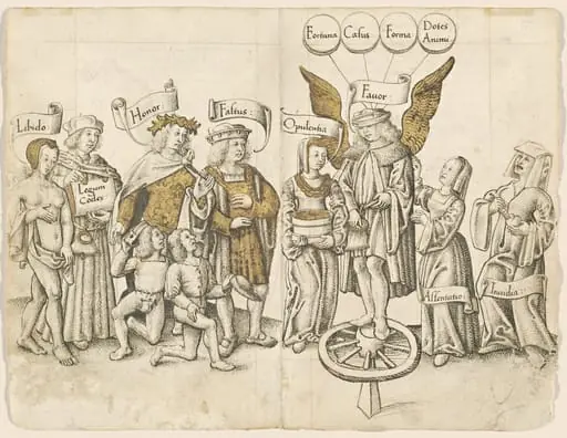 A Dialogue on Human Favor (recto) [fol. 15 verso / 16 recto], by French early 16th Century