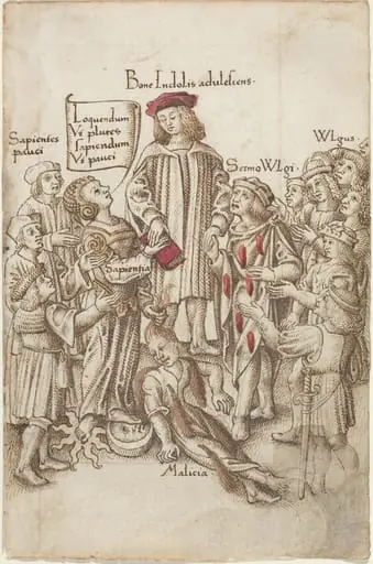 "Do Not Walk outside the Public Highway" [fol. 35 recto], by French early 16th Century