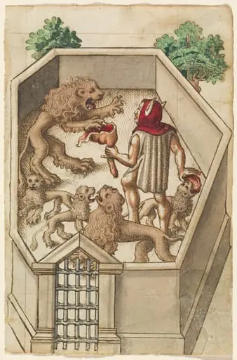 "Feed Not Things That Have Sharp Claws" [fol. 38 recto], by French early 16th Century