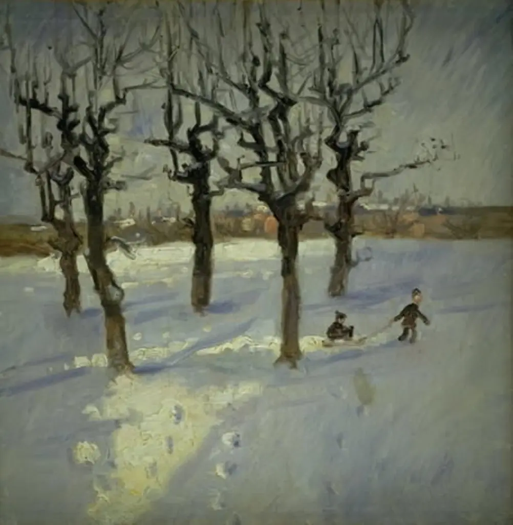 Winter Scene in a Suburb of Copenhagen, by Fridolin Johansen