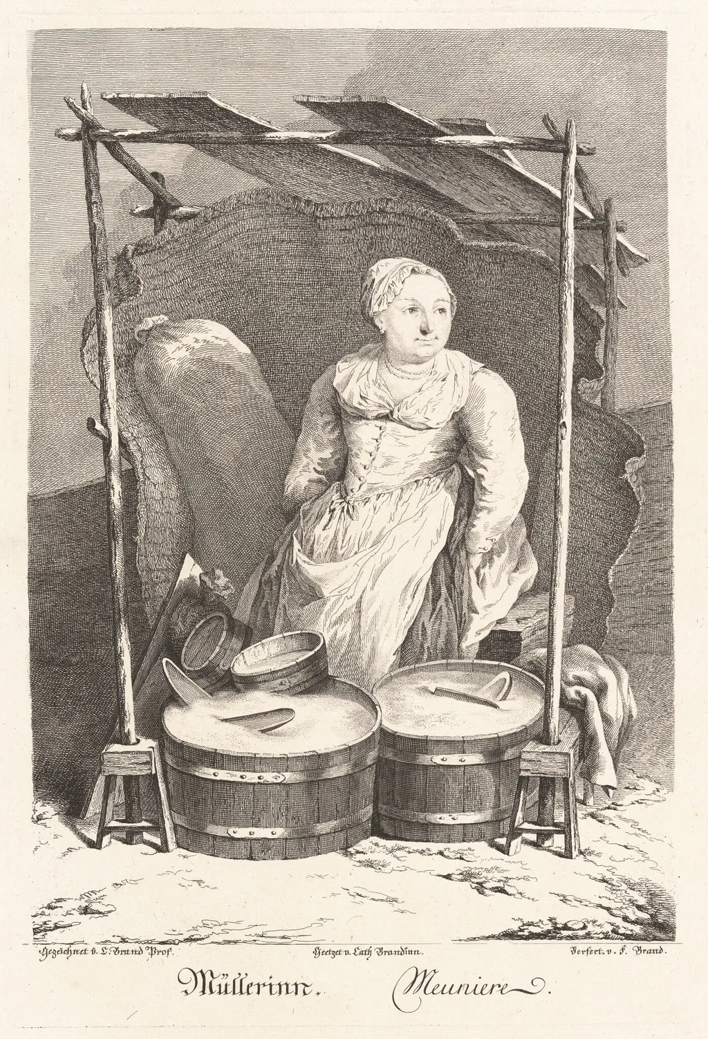 Müllerinn (Miller), by Friedrich August Brand, ink, 1775