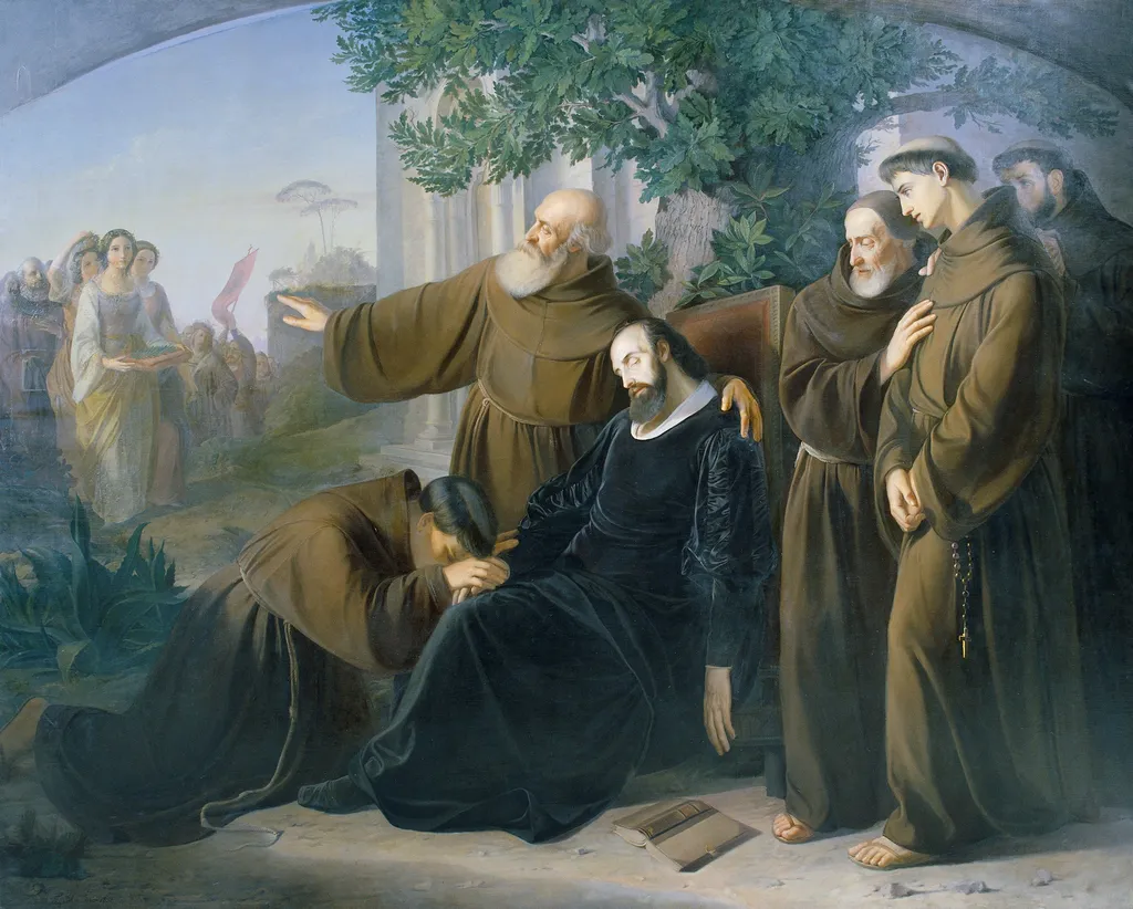 Der Tod Torquato Tassos, by Friedrich Friedländer, oil, 1852