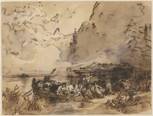A Ferry on the Königsee, by Friedrich Gauermann