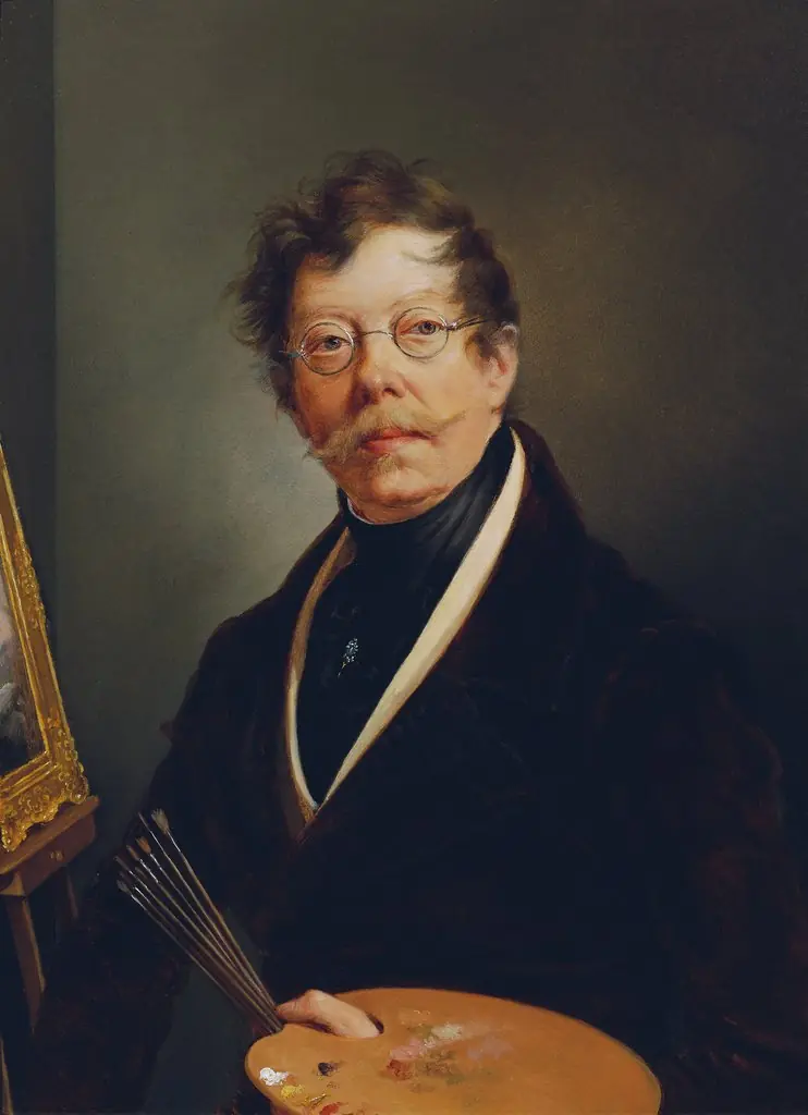 Selbstbildnis an der Staffelei, by Friedrich Lieder