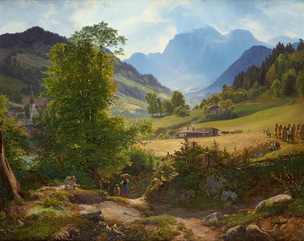Die Ramsau bei Berchtesgaden, by Friedrich Loos, oil, 1836