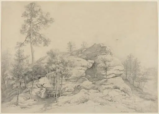 A Wayside Shrine Carved into a Rocky Tor, by Friedrich Philipp Reinhold
