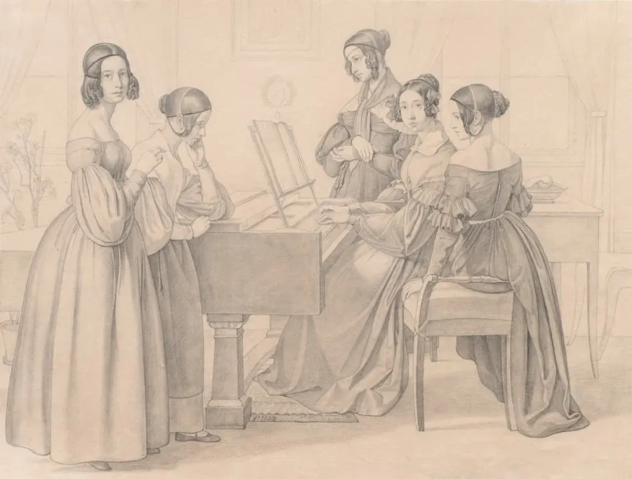 Musicale at the Prellers', by Friedrich Preller, 1838
