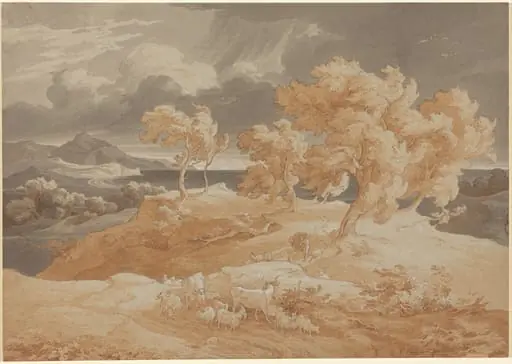 Italian Coastal Landscape with a Thunderstorm, by Friedrich Preller the Elder