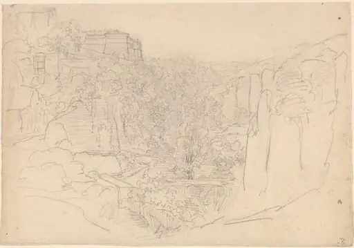 Fortified Castle Above a Narrow Valley, by Friedrich Salathé